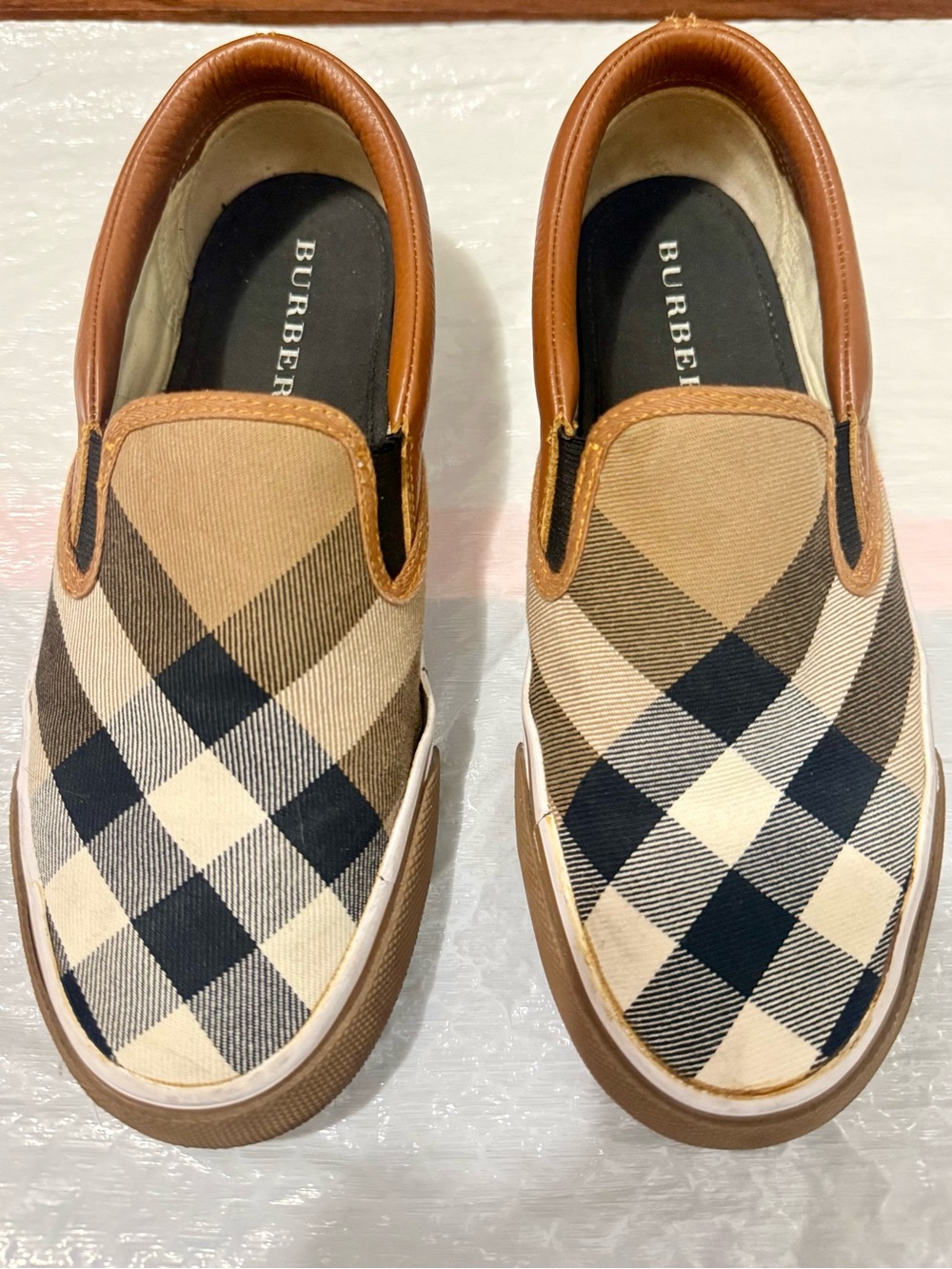 Authentic Burberry Nova Check Slip-On Sneakers — Size UK 5 / US 7.5 / EU 38